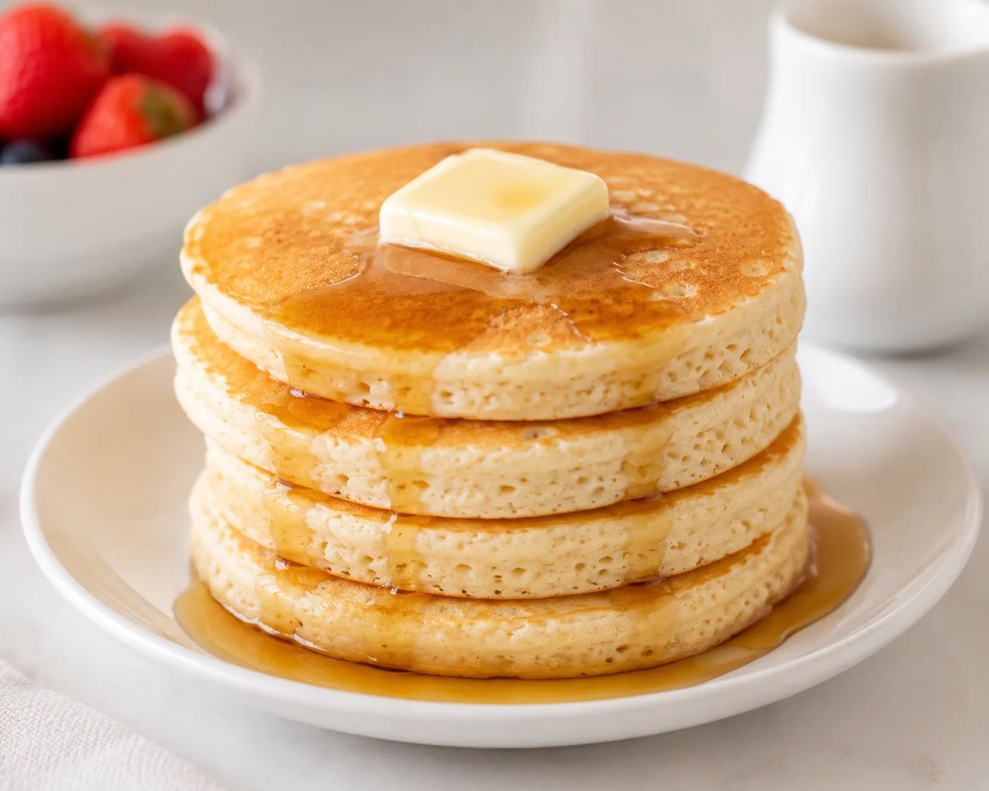 Stack of gluten-friendly style pancakes, related to IHOP's gluten-friendly menu