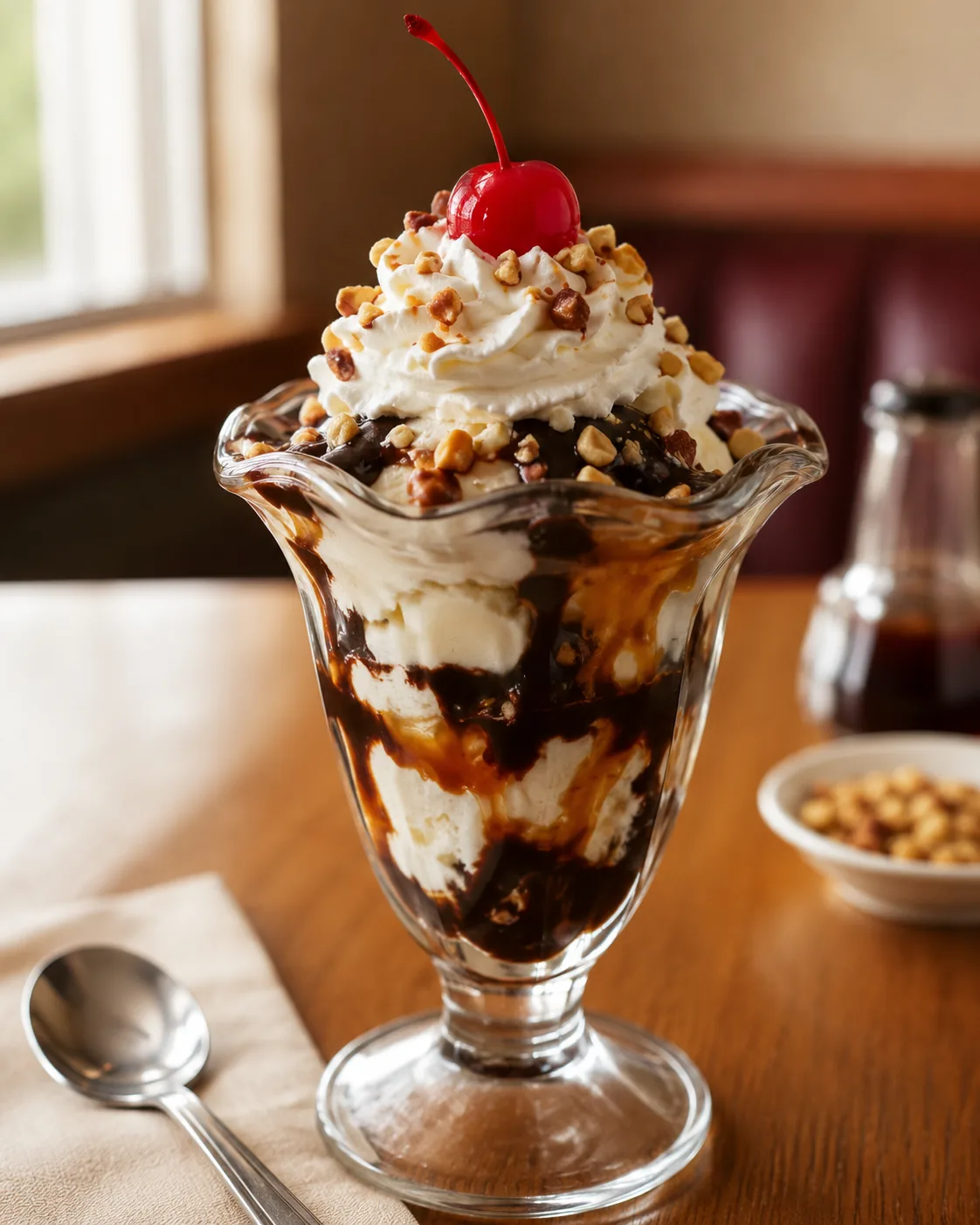 Ice cream sundae with whipped cream, related to IHOP desserts menu prices
