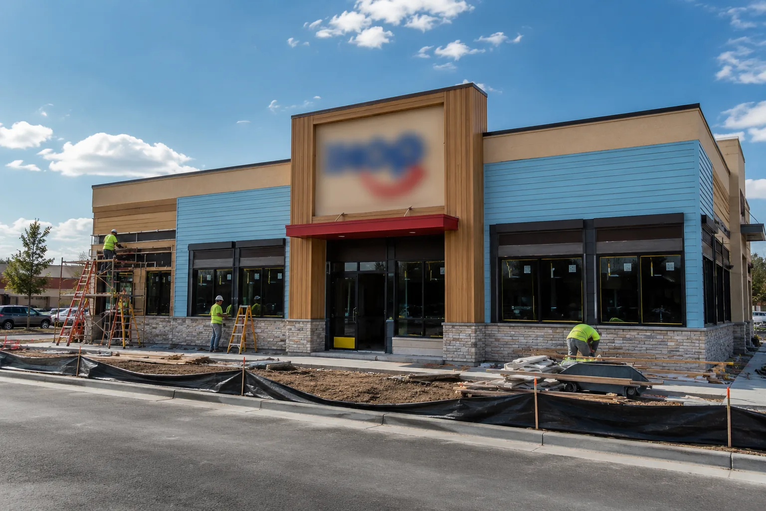 Restaurant building under construction, related to IHOP franchise cost and investment requirements